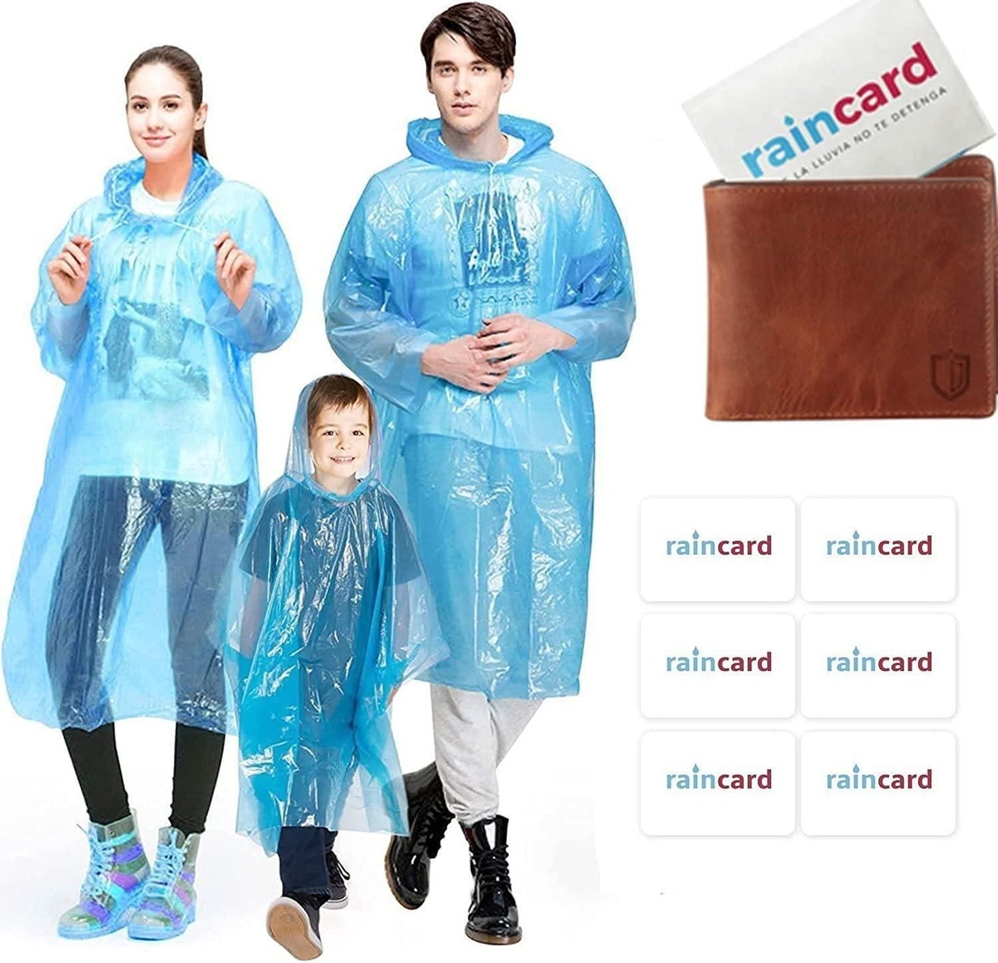 FULLY Reusable Wallet Rain Card Rain Coat for Adults (pack of 2)